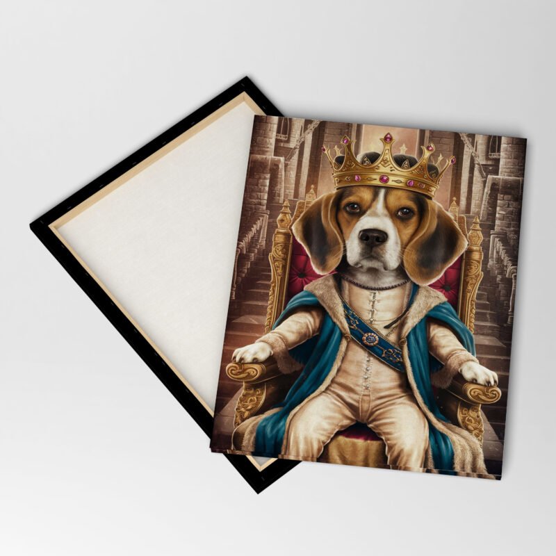 Custom Beagle Royal Pet King Portrait Painting Canvas Wall Art - Image 4