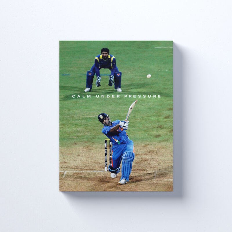 M S Dhoni - Calm Under Pressure Canvas Wall Art - Image 2