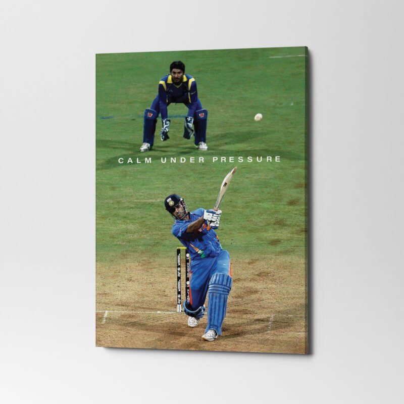 M S Dhoni - Calm Under Pressure Canvas Wall Art - Image 3