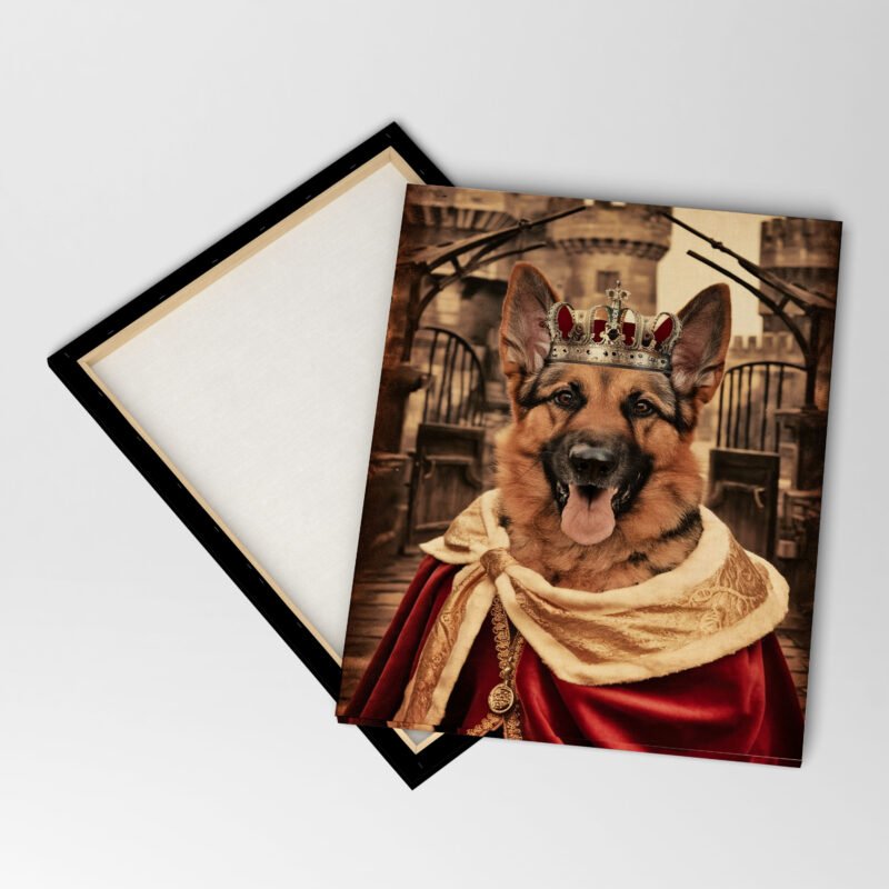 Custom German Shepherd Royal Pet King Portrait Painting Canvas Wall Art - Image 4
