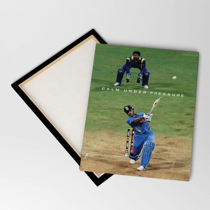 M S Dhoni - Calm Under Pressure Canvas Wall Art - Image 4