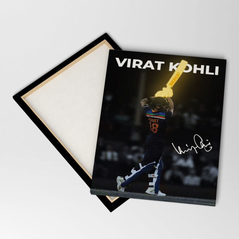 Virat Kohli with Signature Canvas Wall Art - Image 4