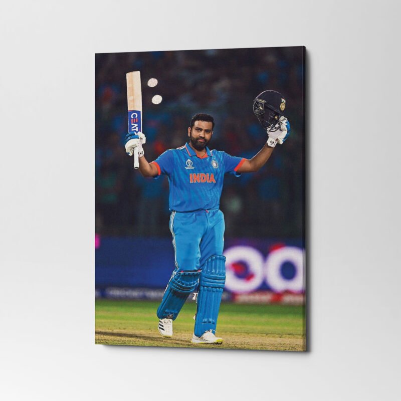 Rohit Sharma Celebrate Century Canvas Wall Art - Image 3