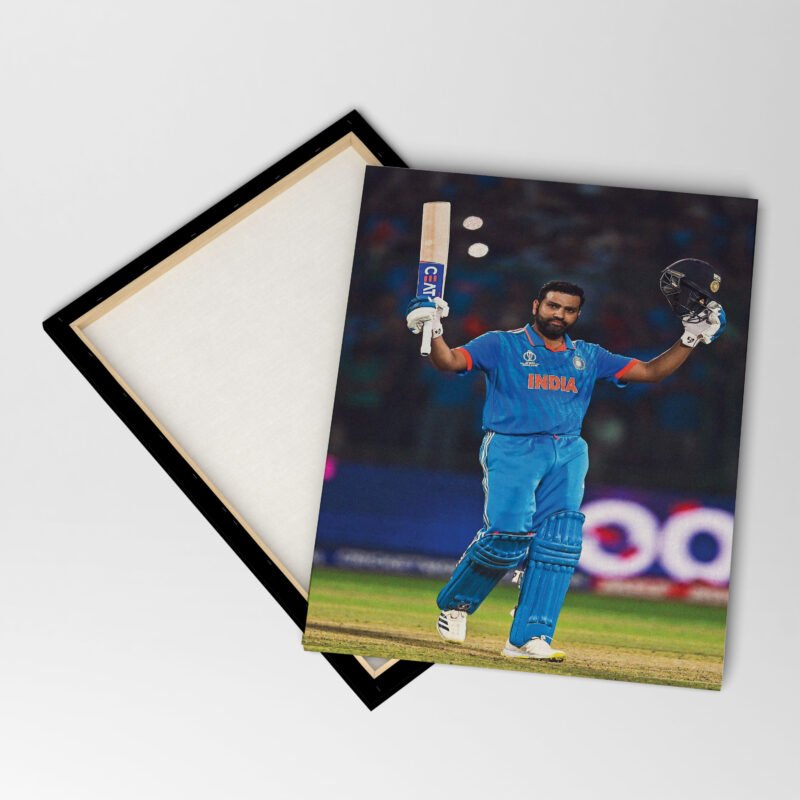 Rohit Sharma Celebrate Century Canvas Wall Art - Image 4