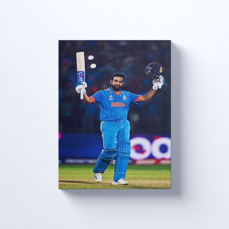 Rohit Sharma Celebrate Century Canvas Wall Art - Image 2