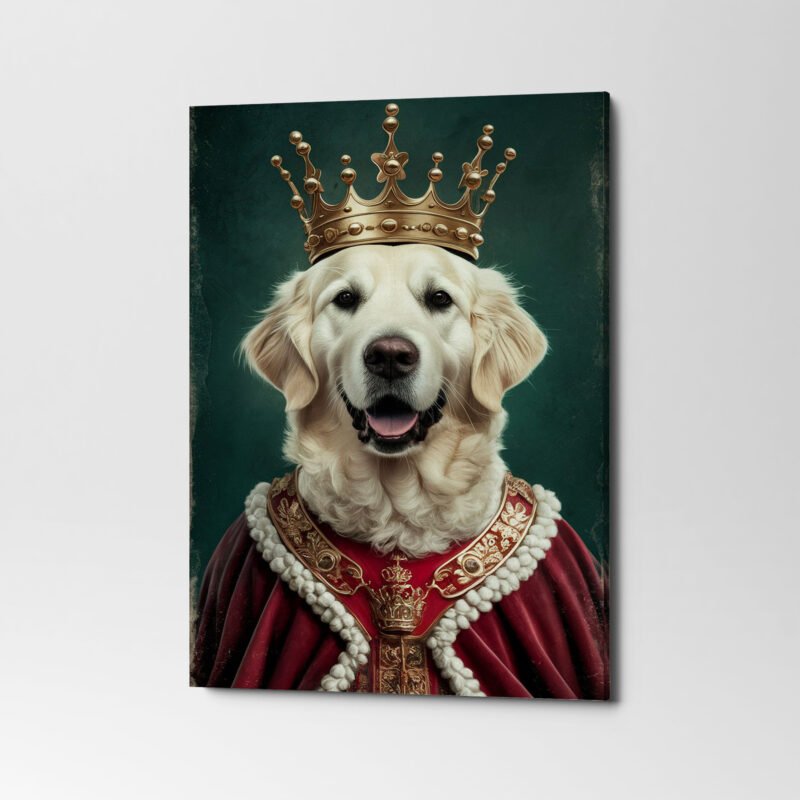 Custom Golden Retriever Royal Pet King Portrait Painting Canvas Wall Art - Image 4