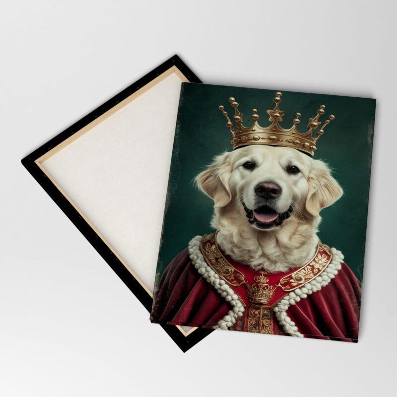 Custom Golden Retriever Royal Pet King Portrait Painting Canvas Wall Art - Image 5