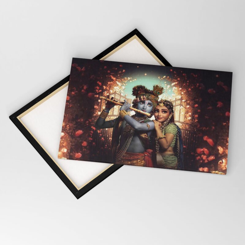 Radha and Krishna Decorative Canvas Wall Art - Image 4