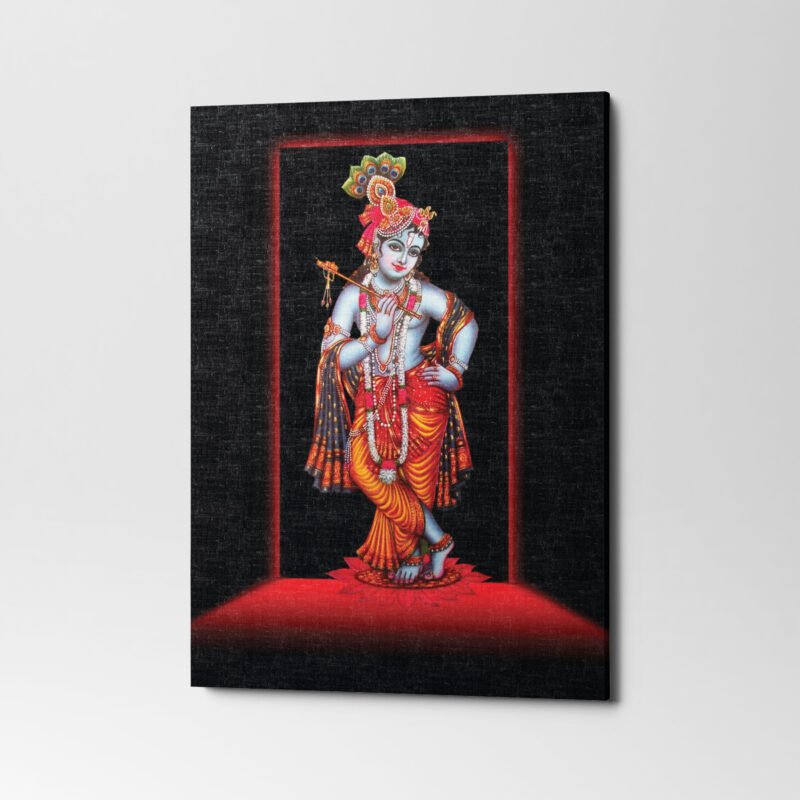 God Shree Krishna Painting Canvas Wall Art - Image 3