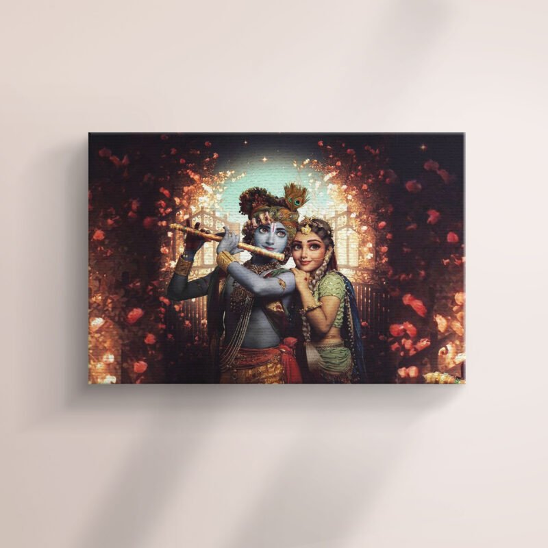 Radha and Krishna Decorative Canvas Wall Art - Image 2