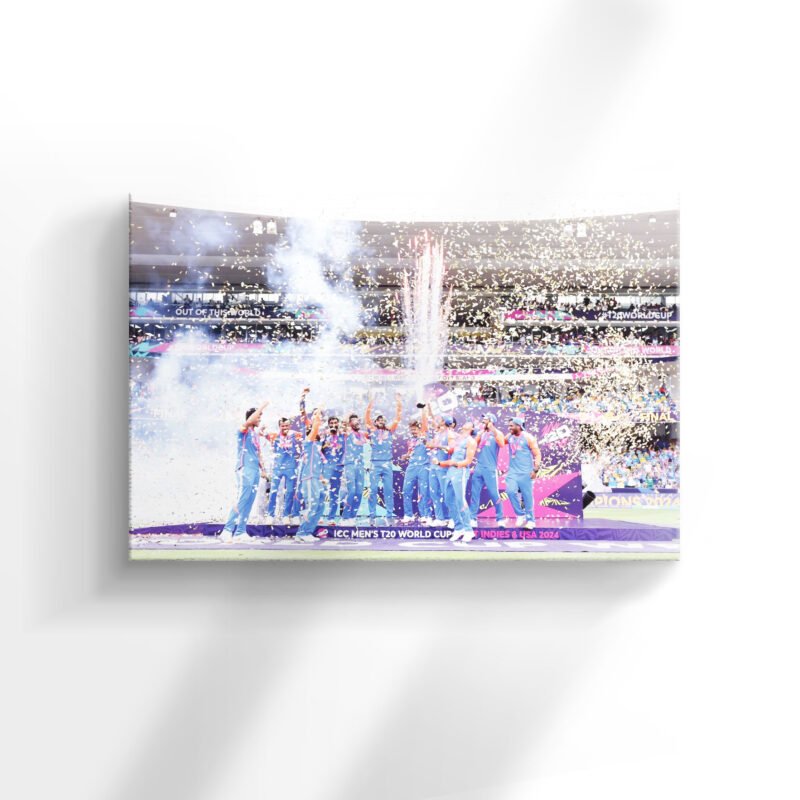 Indian Team Celebration T20 World Cup 2024 Canvas Wall Art - Image 2