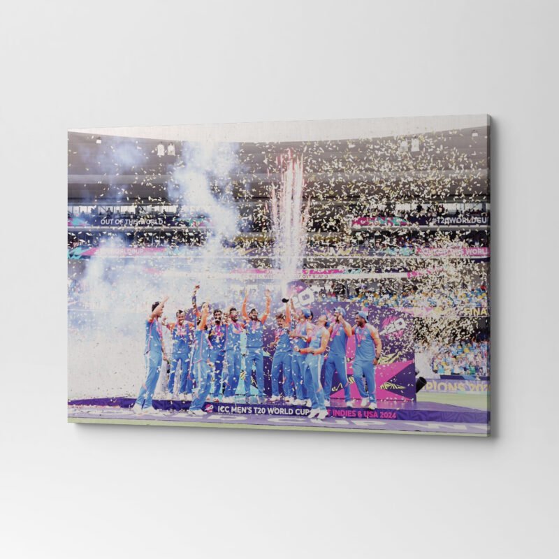 Indian Team Celebration T20 World Cup 2024 Canvas Wall Art - Image 3