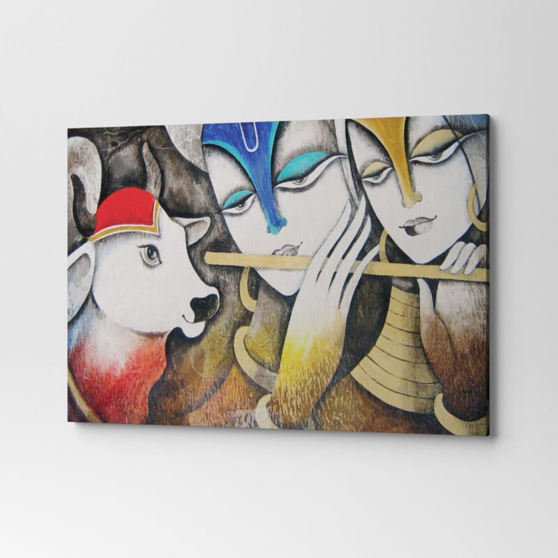 Radha and Krishna Painting Canvas Wall Art - Image 3
