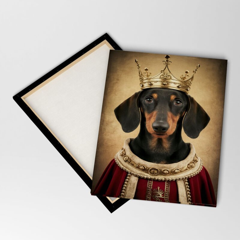 Custom Dachshunds Royal Pet King Portrait Painting Canvas Wall Art - Image 4